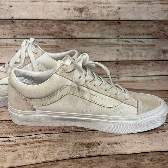 VANS Old Skool Cream & White Shoes Sz Women’s 7 or Men’s 5.5 - Picture 3 of 8